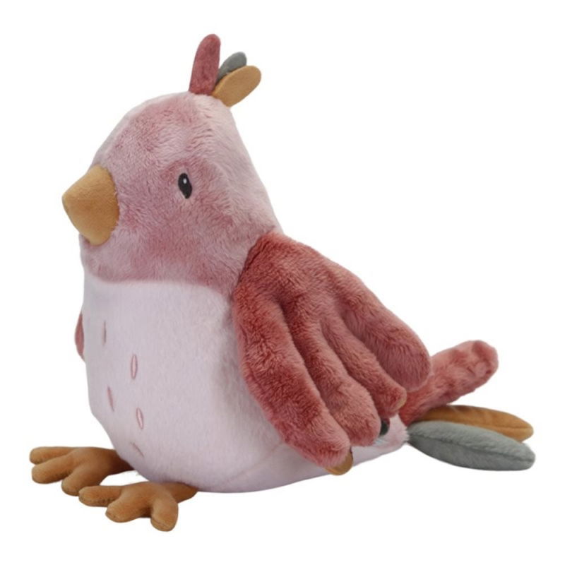 Peluche oiseau 20cm | Fleurs et papillon