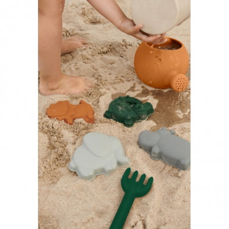 Set de plage en silicone avec arrosoir | Safari beige mix