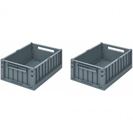 Lot de 2 caisses pliables Taille M | Bleu baleine - Liewood