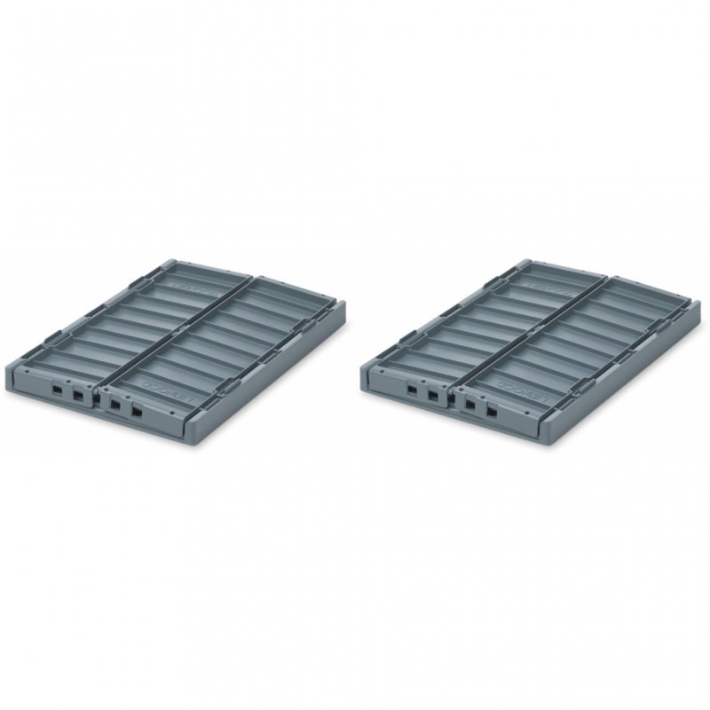 Lot de 2 caisses pliables Taille M | Bleu baleine