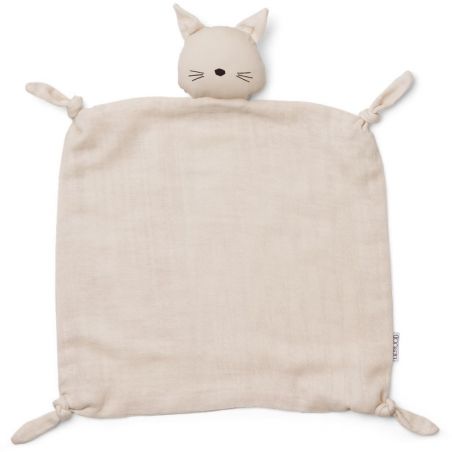 Doudou Lange en coton bio | Chat beige par Liewood Doudou Lange en coton bio | Chat beige par Liewood