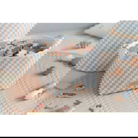 Panière Django | Rayures taupes - Nobodinoz Panière Django | Rayures taupes - Nobodinoz