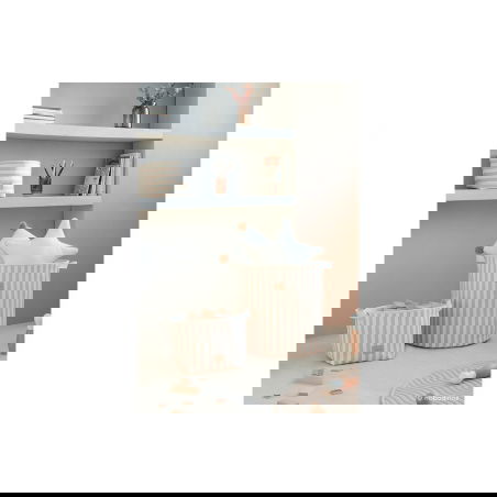 Petite panière Django | Rayures taupes - Nobodinoz Petite panière Django | Rayures taupes - Nobodinoz