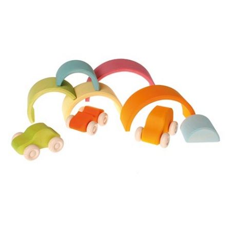 Arc en ciel en bois 6 pièces Pastel - Grimm's Arc en ciel en bois 6 pièces Pastel - Grimm's