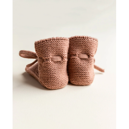 Chaussons en laine | Terracotta - Hvid