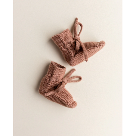 Chaussons en laine | Terracotta - Hvid