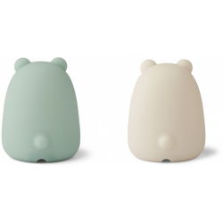 2 mini-veilleuses Callie | Ours vert et sandy