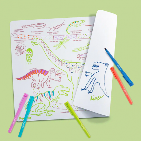 Set en silicone graffiti mat | L'ère des dinosaures - Super Petit Set en silicone graffiti mat | L'ère des dinosaures - Super Petit