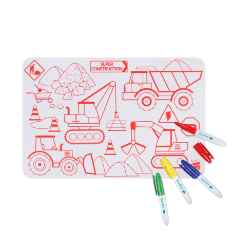 Mini set en silicone à colorier | Super construction - Super Petit Mini set en silicone à colorier | Super construction - Super Petit