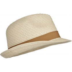 Chapeau de paille large visière | Naturel et golden caramel