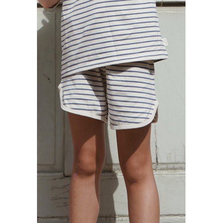 Short en coton bio | Rayures indigo - Konges Slojd