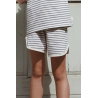 Short en coton bio | Rayures indigo