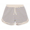 Short en coton bio | Rayures indigo