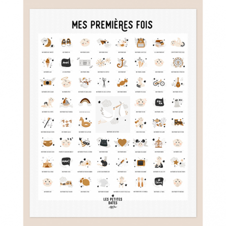 Affiche "Mes premières fois" | Peau clair version papa(s) - Les petites dates Affiche "Mes premières fois" | Peau clair version papa(s) - Les petites dates