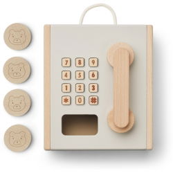Téléphone mural à pièces en bois | Sandy