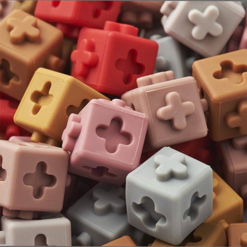 100 cubes de construction | Dusty raspberry