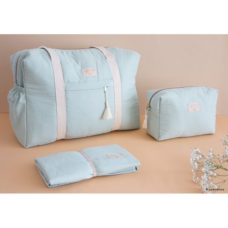 Trousse De Toilette Vert D Eau Aqua En Nid D Abeille Nobodinoz Little Cecile