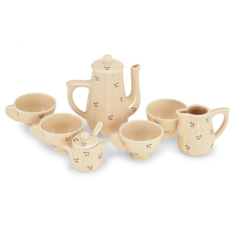 Service à thé en porcelaine Cerise little cecile Service à thé en porcelaine Cerise little cecile