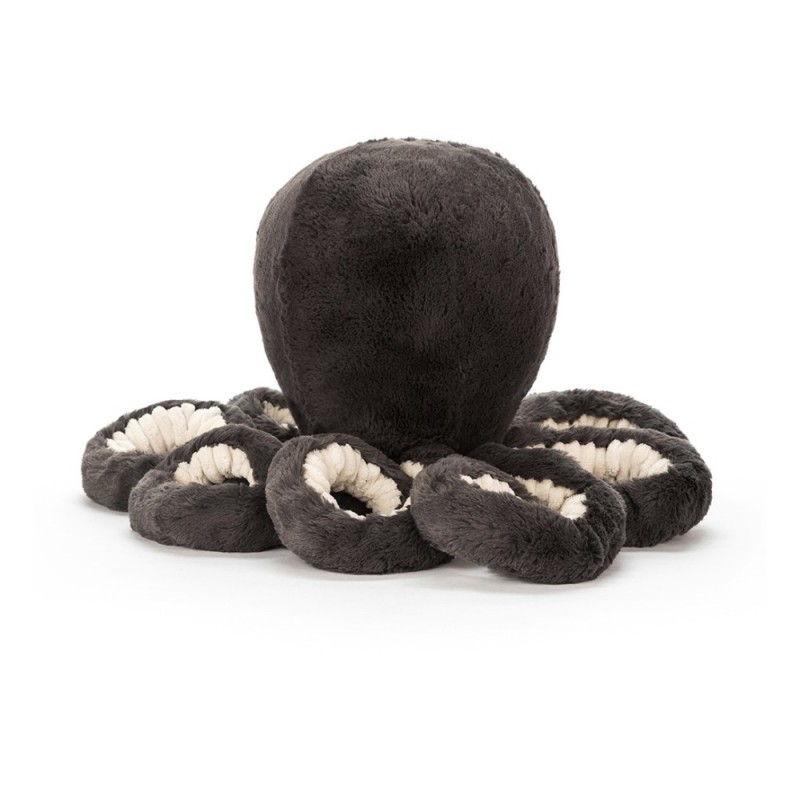 Peluche pieuvre Inky noir 23cm de Jellycat vu de dos