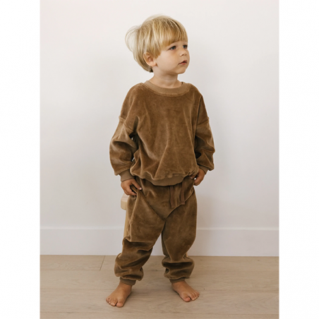 Pull velours oversize | Cacao - Quincy Mae Pull velours oversize | Cacao - Quincy Mae