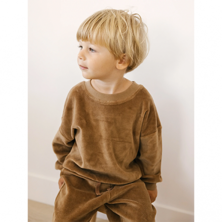 Pull velours oversize | Cacao - Quincy Mae Pull velours oversize | Cacao - Quincy Mae
