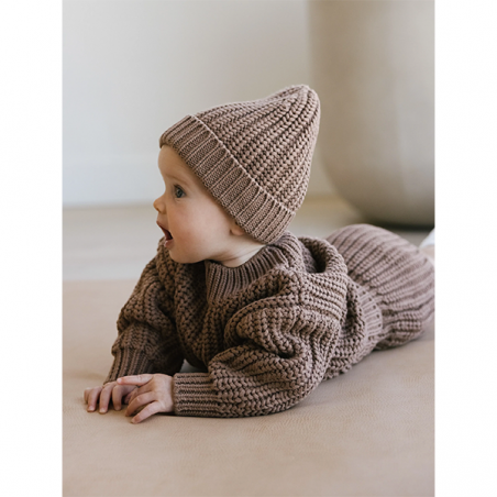 Bonnet en maille | Cacao - Quincy Mae Bonnet en maille | Cacao - Quincy Mae