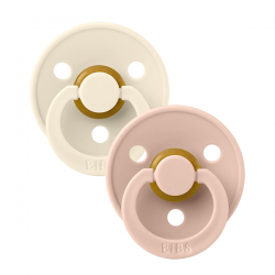 2 Tétines Bibs anatomiques colour Taille 1 | Ivoire et rose blush