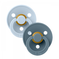 2 Tétines Bibs anatomiques colour Taille 2 | Bleu layette et pétrole