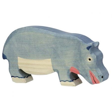 Hippopotame en bois bouche fermée - Holztiger Hippopotame en bois bouche fermée - Holztiger