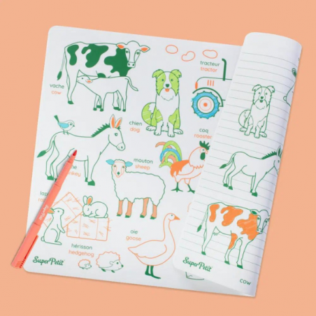 Set en silicone à colorier | Les animaux de la ferme - Super Petit Set en silicone à colorier | Les animaux de la ferme - Super Petit