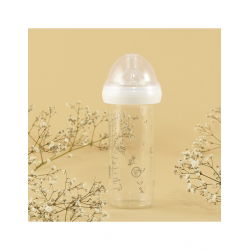 Biberon 240 ml en verre | Gypsophile vert