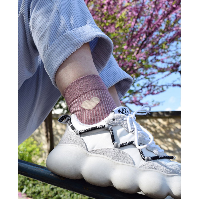 chaussette coeur talon