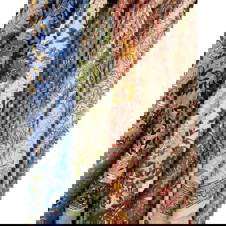 Foulard Paon 70 x 70 | Or Bleu - Little cecile