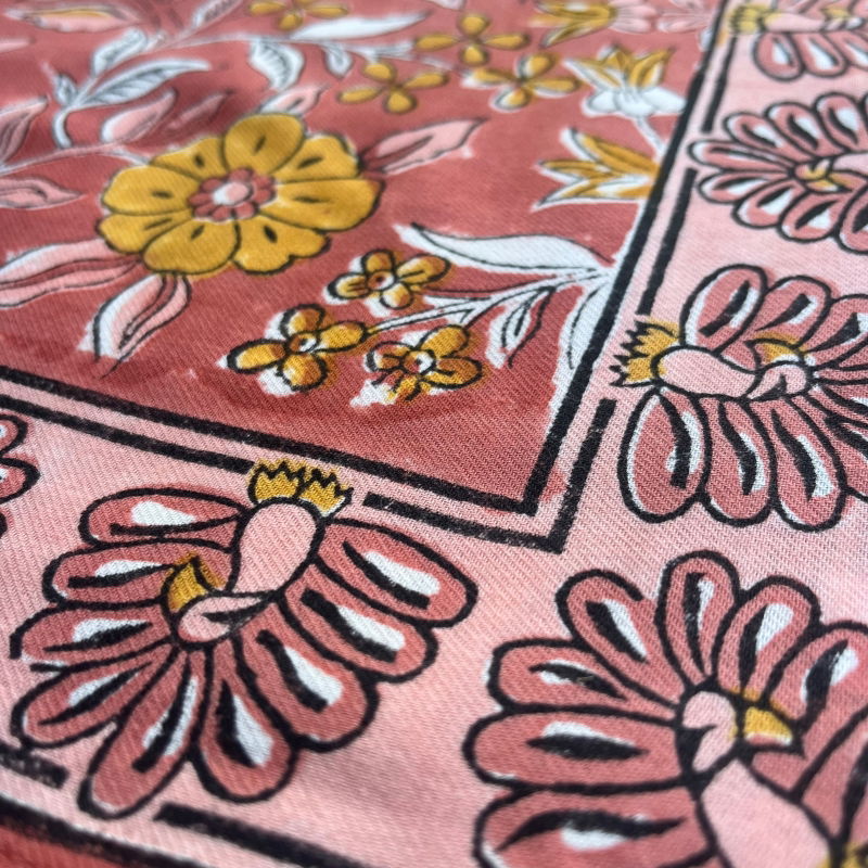 Foulard Paon 100 x 100 | Bois de rose