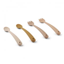 Set de 4 couverts en silicone | Rose mix