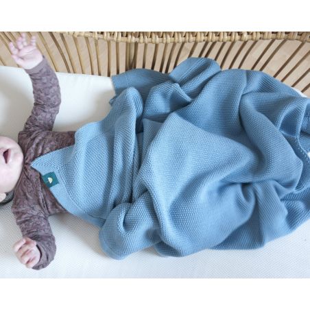 Couverture 100% coton bleu Couverture 100% coton bleu