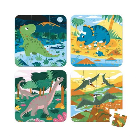 Puzzles évolutifs dinosaures -6/9/12/16 pièces - JANOD - 3/5ans