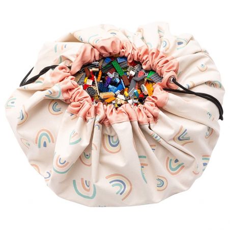 Tapis de jeu et sac de rangement arc-en-ciel Tapis de jeu et sac de rangement arc-en-ciel