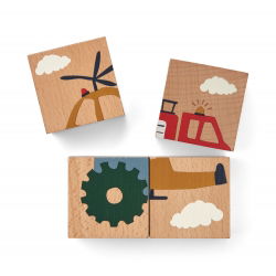 Puzzle cubes en bois | Véhicules