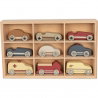 9 mini voitures en bois