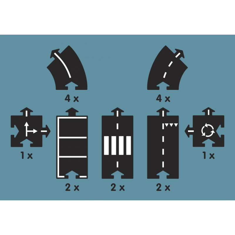 Circuit de route flexible Waytoplay, coffret périphérique 12 pcs