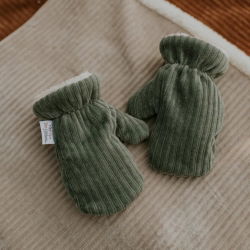 Moufles en velours | Kaki