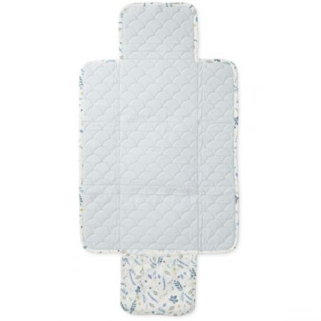 Matelas à langer nomade feuilles bleues Matelas à langer nomade feuilles bleues