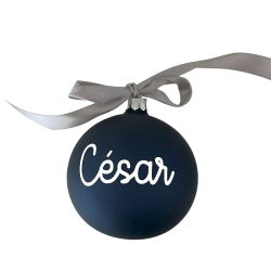 Boule de Noël personnalisée | Bleu nuit mat