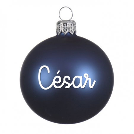 Boule de Noël personnalisée | Bleu nuit mat - Little cecile