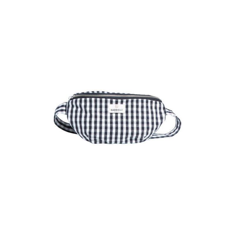 Sac banane en coton | Vichy Noir - Gabrielle Paris