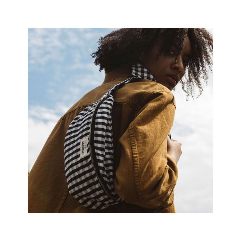 Sac banane en coton | Vichy Noir