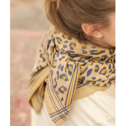 Foulard Grand format | Léopard camel