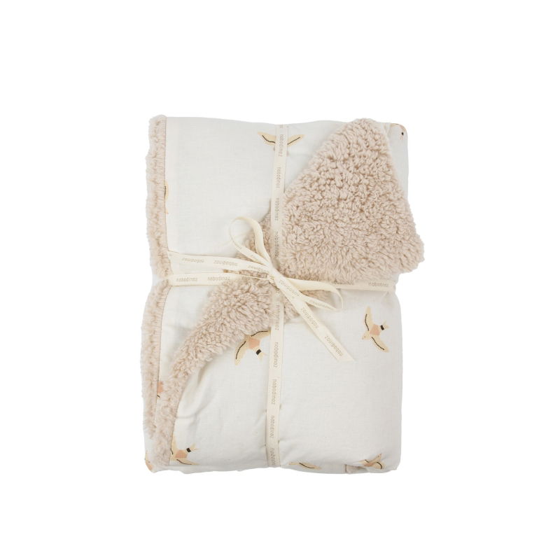 Couverture d'hiver pour bébé| Nude Haiku Birds Natural