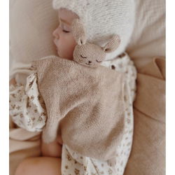 Doudou plat tricoté | Lapin sable